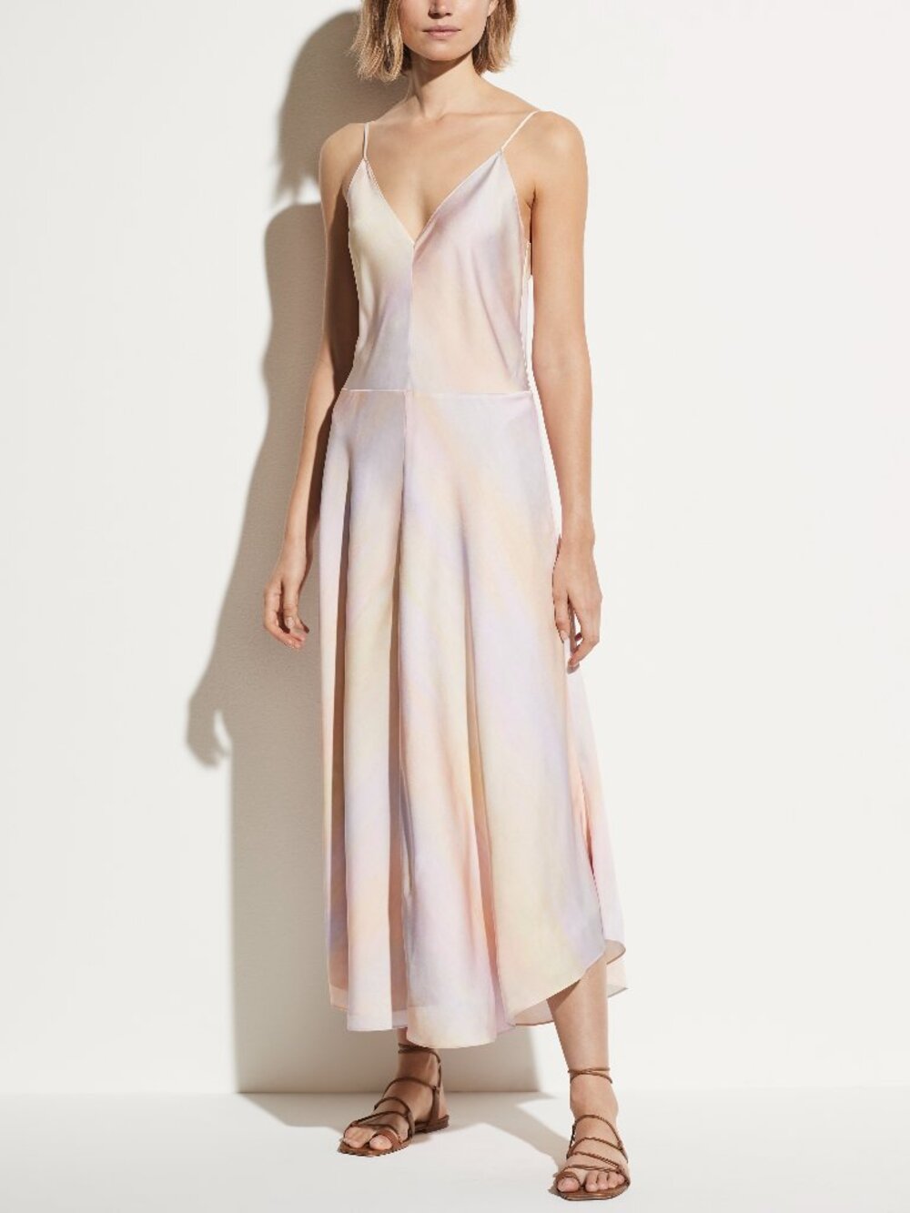 NWT Vince Pastel Rainbow Wash Cami Midi Slip Dress Size‎ M $345